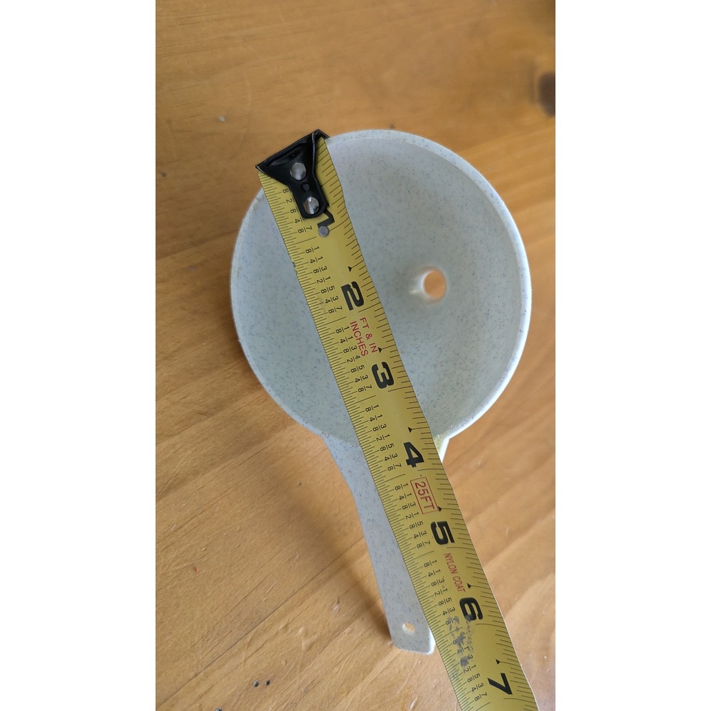Vintage Tupperware Speckled Granite White Blue Funnel Long Handle 6 Inch 1624 - Picture 3 of 5